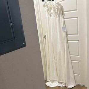 Lulus Floral Appliqué A Line Wedding Dress